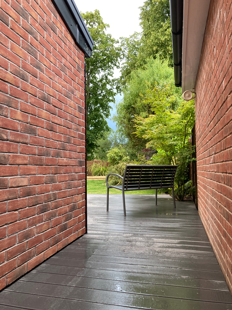 house extension with bench in cambridge